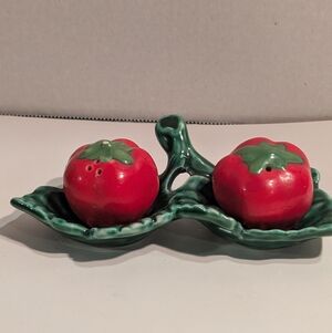 Tomato Ware Salt and Pepper Set Tray.
